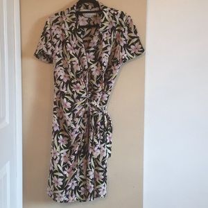 Maggy London Tropical Silk Wrap Dress